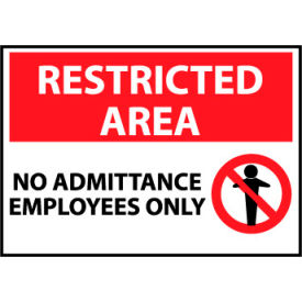 Restricted Area Plastic - No Admittance Employees Only RA16RB