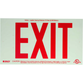 Brady® BradyGlo Exit Sign Frameless Glow Red Polyester; Polystyrene 15