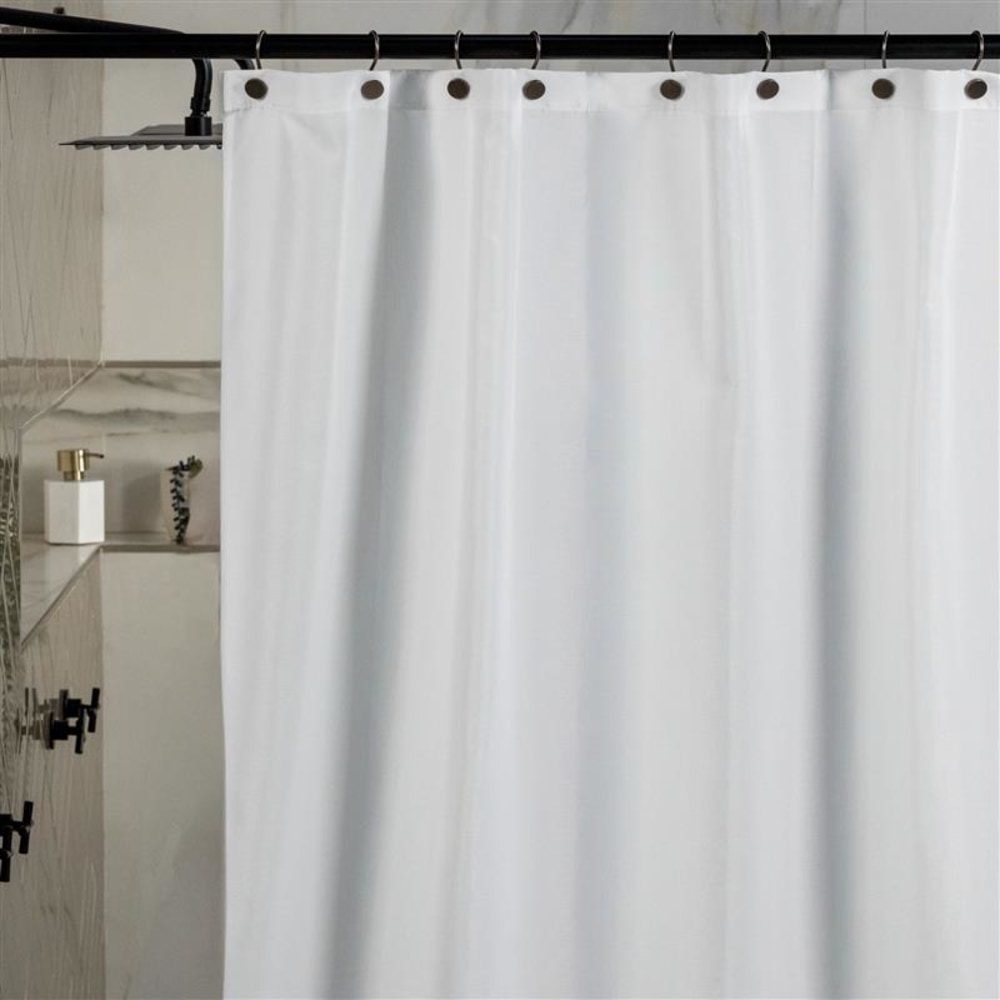 23 Threads Shower Curtain, Textured GRS Polyester, Grommet, White, 72in x 72in, Case of 12 MPN:23TSC00008