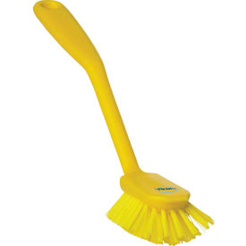 Vikan 42376 Dish Brush w/ Scraper- Medium Yellow 42376