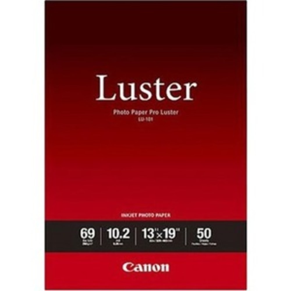 Canon Photo Paper Pro LU-101 Inkjet Print Photo Paper, Luster, Smooth, A3+, 13in x 19in, 260 g/m2, White, 50 Sheets MPN:6211B005
