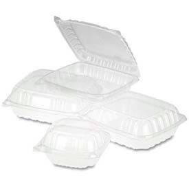 Dart® ClearSeal Hinged-Lid Plastic Containers 8.31x8.31x2 Clear Plastic 125/Bag 2 Bags/CT DCCC89PST1