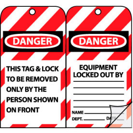 Jumbo Self-Laminating Lockout Tags - Danger Equipment Locked Out By JMTAG1