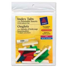 Avery® Insertable Index Tabs with Printable Inserts 1/5-Cut Assorted Colors 1.5