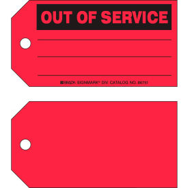 Brady® Out Of Service Production Tag 100/Pkg Cardstock 5-3/4