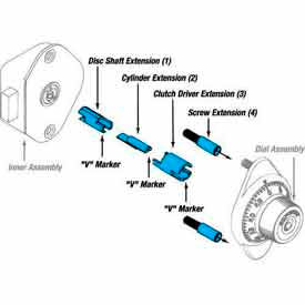 Master Lock® No. 1654-0320 Extension Set For 1654 1655 1670 and 1671 1654-0320
