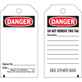 Brady® 76171 Danger Accident Prevention Tag 2 Sided 25/Pkg Polyester 3