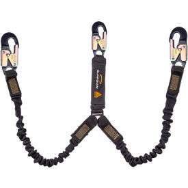 Guardian Arc Flash Shock Absorbing Lanyard Stretch Dual Leg Aluminum Snap Hook 6'L 3400006