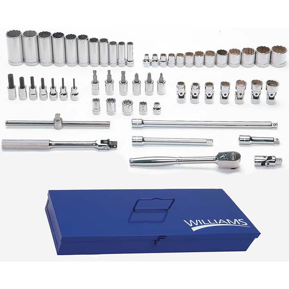 Socket Sets, Set Type: Deep, Standard , Drive Size: 3/8 , Container Type: Metal Box  MPN:JHWWSB-56F