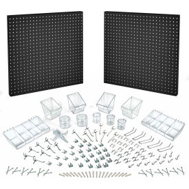Global Approved 900988-BLK Pegboard Organizer Kit Black 48
