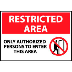 Restricted Area Plastic - Only Authorized Persons To Enter This Area RA24RB