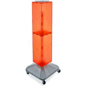 Global Approved 703388-ORG 4-Sided Interlocking Pegboard Display W/ Wheels 8