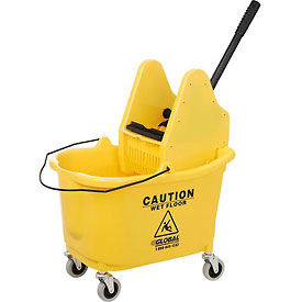 GoVets™ Mop Bucket And Wringer Combo 38 Qt. Down Press Yellow 595260
