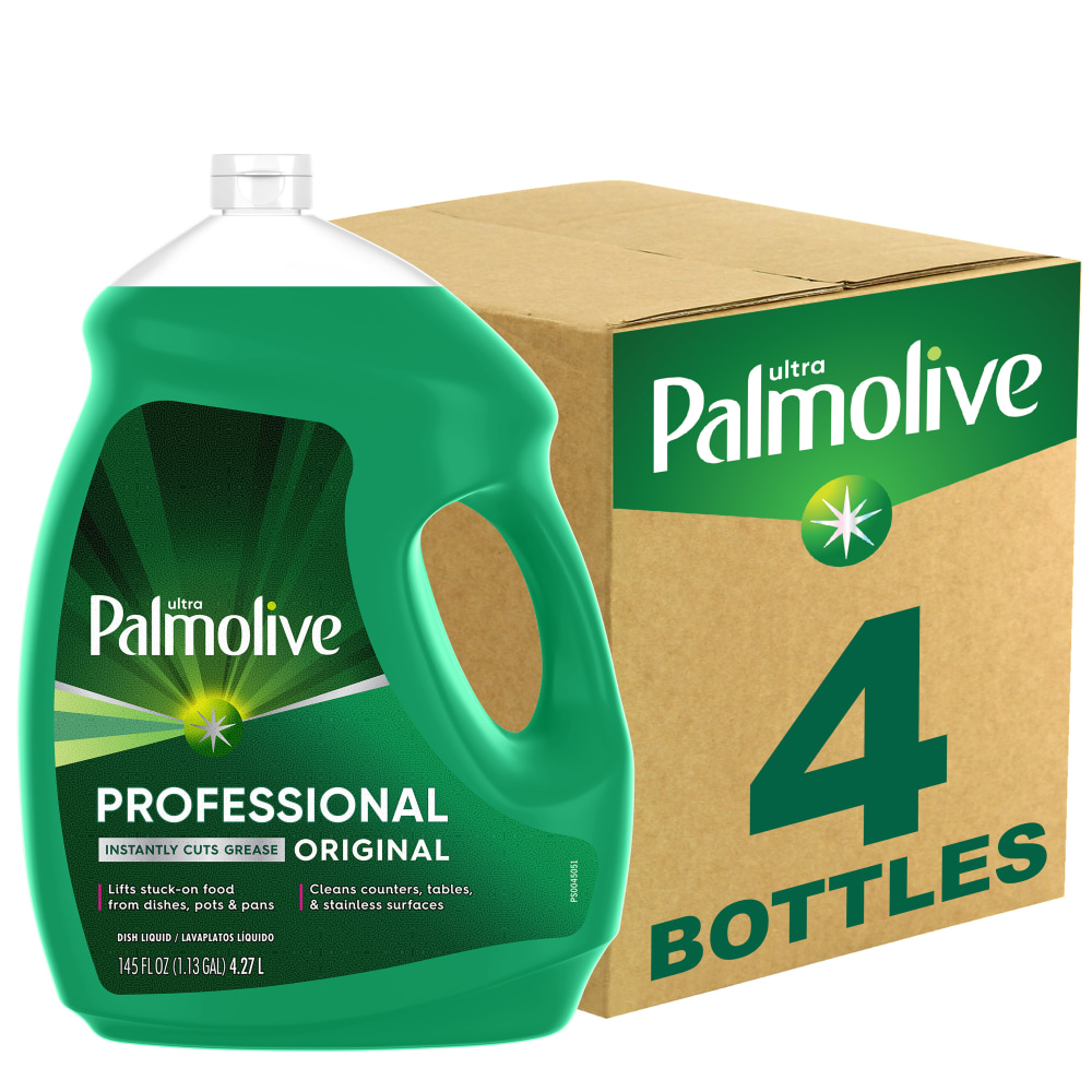Palmolive Ultra Strength Liquid Dish Soap, 145 Oz, Green, Pack Of 4 Bottles MPN:61034142CA