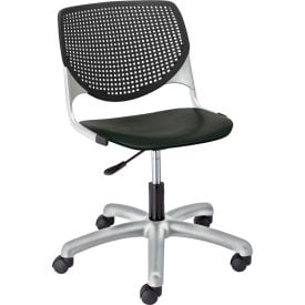KFI Poly Task Chair with Casters and Perforated Back - Black TK2300-P10