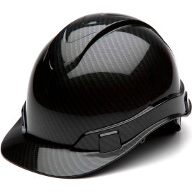 Ridgeline Cap Style Hard Hat Shiny Black Graphite Pattern 4-Point Ratchet Suspension HP44117S - Pkg Qty 16