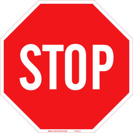 Brady® Stop Sign White/Red HIP Reflective Sign Aluminum 24