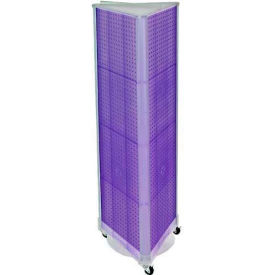 Global Approved 700451-PUR Three-Sided Spinning Pegboard W/ Wheels 16