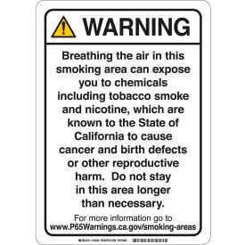 Brady® 150445 Prop 65 Regulatory Sign Smoking 14