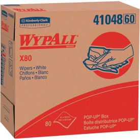 WypAll X80 Wipers 9-1/10 x 16-4/5 White 80/Pop-Up Box 5 Boxes/Carton - 41048 41048