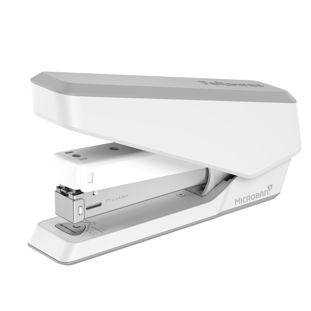 Fellowes LX850 Full-Strip EasyPress Desktop Stapler with Anti-Microbial Technology, 25-sheet Capacity, White MPN:5011601