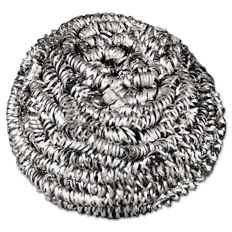 Boardwalk Stainless Steel Scrubber, Medium Size, Steel Gray, 72/Carton MPN:BWK35