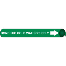 NMC™ Precoiled & Strap-On Pipe Marker Domestic Cold Water Supply Fits 4-5/8