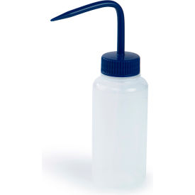 Bel-Art Wide-Mouth 250ml (8oz) Polyethylene Wash Bottles Blue Polypropylene Cap 38mm Closure 6Pk 116270250
