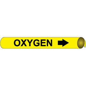 NMC™ Precoiled & Strap-On Pipe Marker Oxygen Fits 3-3/8