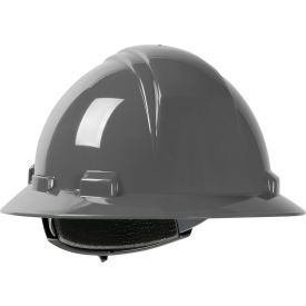 Kilimanjaro Full Brim Hard Hat HDPE Shell 4-Pt Nylon Webbing Cradle Ratchet Adjustment Dark Gray 280-HP641R-14
