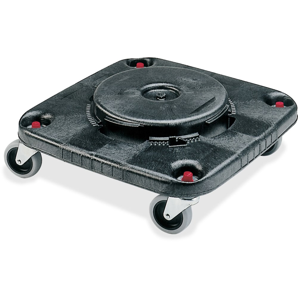 Rubbermaid Commercial Brute Square Container Dolly, 300 lb Capacity, Plastic, 17.25inW x 6.25inH, Black MPN:353000BK