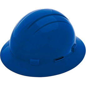 ERB® Americana Full Brim Hard Hat with Accessory Slots 4-Point Mega Ratchet Suspension Blue WEL19266BL - Pkg Qty 12