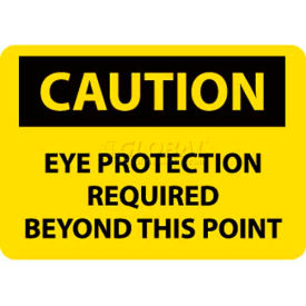 NMC C152P OSHA Sign Caution Eye Protection Required Beyond This Point 7
