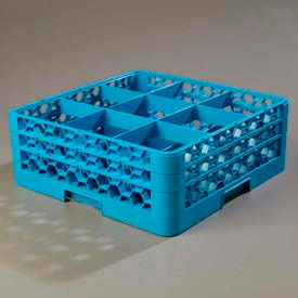 Carlisle RG9-214 - Opticlean™ 9-Compartment Glass Rack W/ 2 Extenders Carlisle Blue RG9-214 - Pkg Qty 3