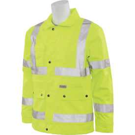 ERB® S371 ANSI Class 3 Raincoat 4XL Hi-Viz Lime WEL61485HL4X