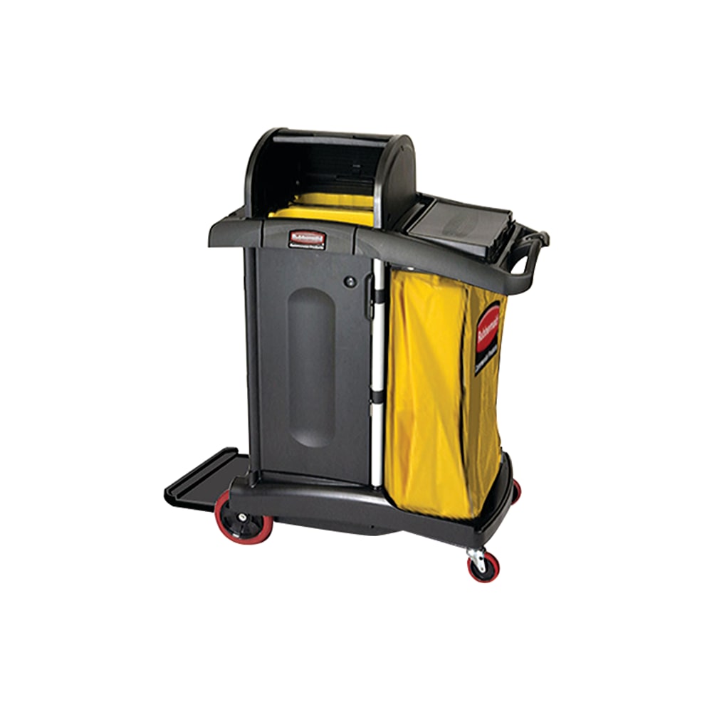 Rubbermaid High-Security Healthcare Cleaning Cart, 53 1/2inH x 22inW x 48 1/4inD, Black MPN:9T7500