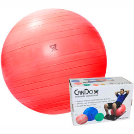 CanDo® Deluxe ABS Inflatable Exercise Ball Extra Thick Red 75 cm (30