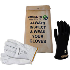 Enespro® ArcGuard® Class 00 ArcGuard Rubber Voltage Glove Kit Black Size 10 KITGC00B10 KITGC00B10