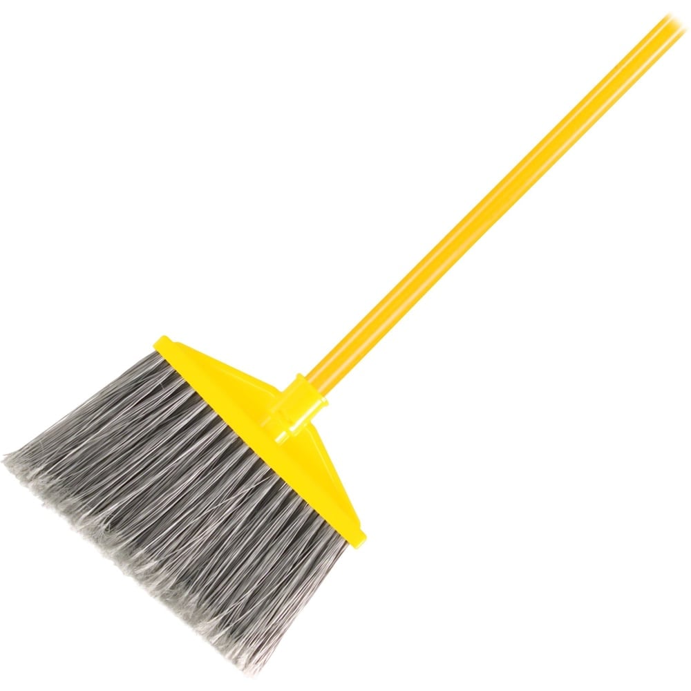 Rubbermaid Commercial Angle Broom - 10.50in Polypropylene Bristle - 1in Handle Diameter - Metal, Metal Handle - Gray - 6 / Carton MPN:637500GYCT