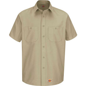 Dickies® Men's Canvas Short Sleeve Work Shirt Khaki M-WS20KHSSM WS20KHSSM