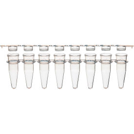 0.2mL 8-Strip Tubes with Separate 8-Strip Clear Flat Caps Natural 125/Pack PCR-STR-02F