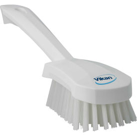 Vikan 41925 Short Handle Scrubbing Brush- Stiff White 41925