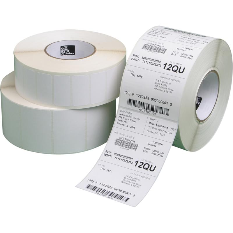Zebra Z-Perform 2000D - Paper - permanent acrylic adhesive - coated - perforated - bright white - 4 in x 2 in 10876 label(s) (4 roll(s) x 2719) labels MPN:10015365
