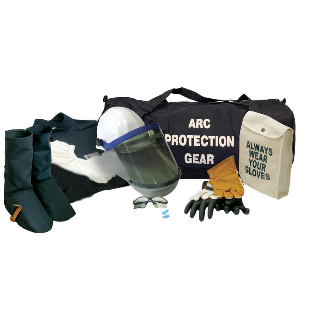Arc Flash Clothing Kits, Protection Type: Arc Flash , Garment Type: Coat, Hoods, Leggings , Maximum Arc Flash Protection (cal/Sq. cm): 8.00 , Size: Small  MPN:AG8-CL-S-9.5