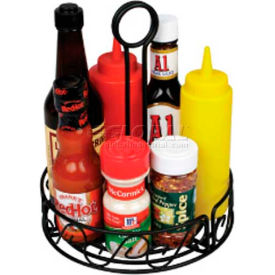 Winco WBKH-6R Round Black Wire Condiment Caddy WBKH-6R - Pkg Qty 24