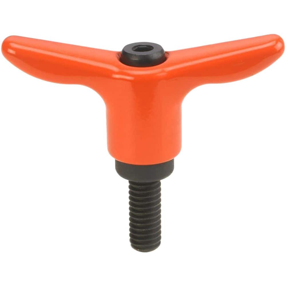 Adjustable Clamping Handles, Connection Type: Threaded Stud , Handle Type: T-Handle , Mount Type: Threaded Stud  MPN:TH-310-OR