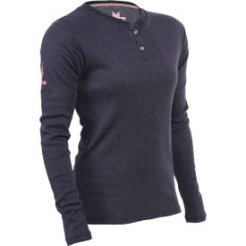 DRIFIRE® Women's Tecgen Flame Resistant Henley Shirt 4XL Tall Navy TEE1NNHW-4XT