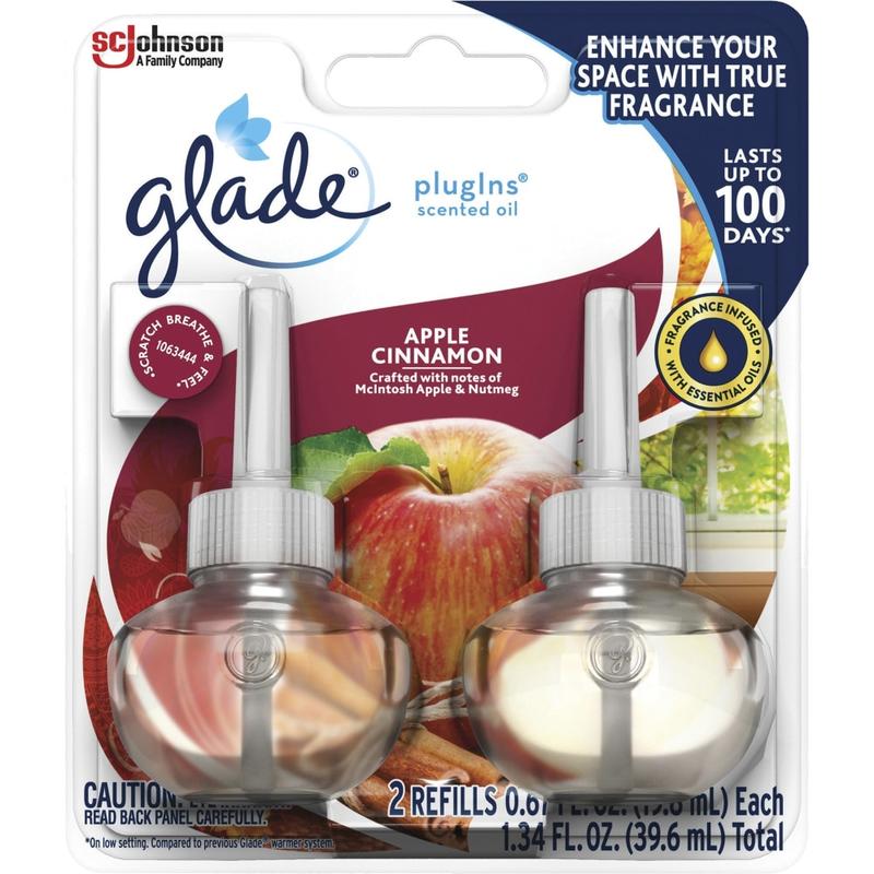 Glade PlugIns Apple Cinnamon Oil Refills, 1.3 Oz, Apple Cinnamon Scent, Carton Of 12 MPN:375748CT