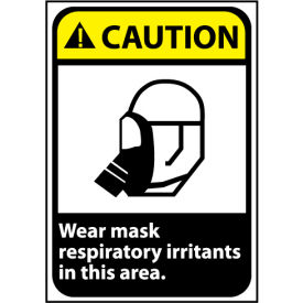 Caution Sign 14x10 Rigid Plastic - Wear Mask In This Area CGA36RB
