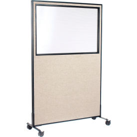 Interion® Mobile Office Partition Panel with Partial Window 48-1/4